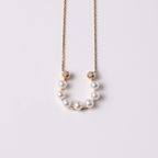 Leonis(レオニス)　アコヤパール・ダイヤモンドU字ペンダントネックレス