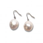 淡水大粒揺れるバロックパール ピアス イヤリング・ピアス選択可能　ホワイト　12㎜～12.5㎜