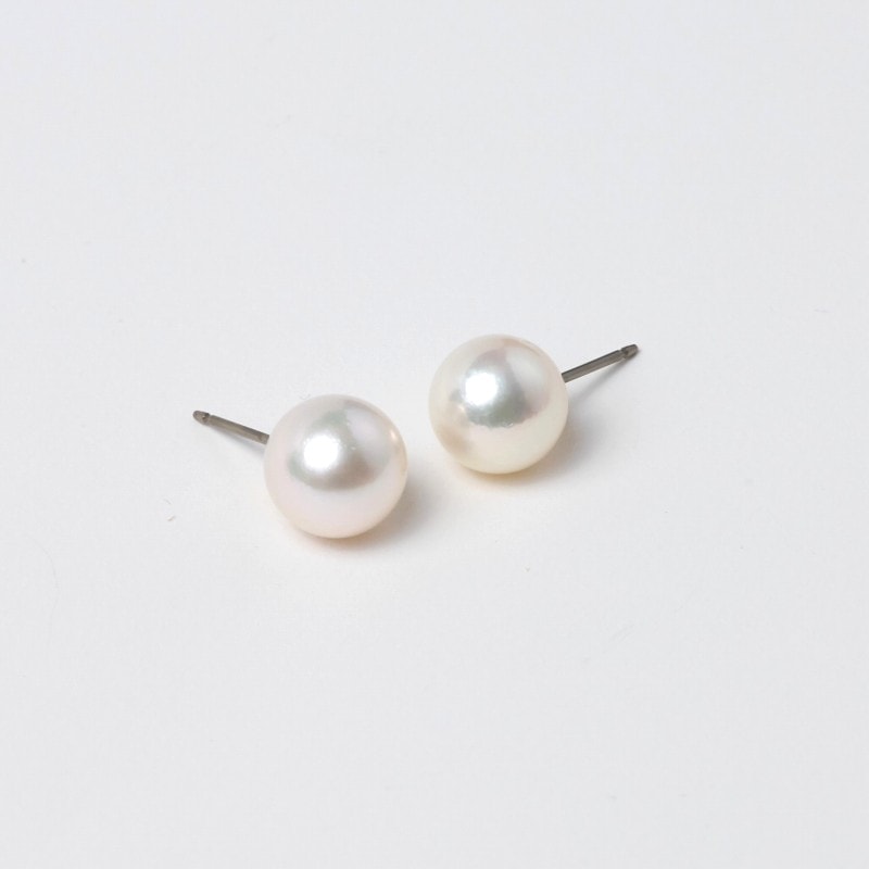 9.5-10mm 一粒スタッズパールピアス・真珠ピアス・イヤリング