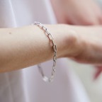 チェーンブレスレット　約20cm　4.3mm スクエア　角線　シルバー925　ロジウムコーティング　