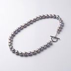 Jerome(ジェローム)　淡水パールグレーバロックネックレス