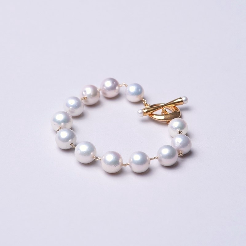 Clarissa(クラリッサ) 淡水パールセミラウンド・10金シャンクつなぎブレスレット2