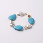 Mosman(モスマン)　淡水パール・ターコイズコンビブレスレット