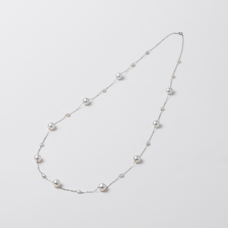 Bronte(ブロンテ)　南洋パールホワイト・バロックステーションネックレス