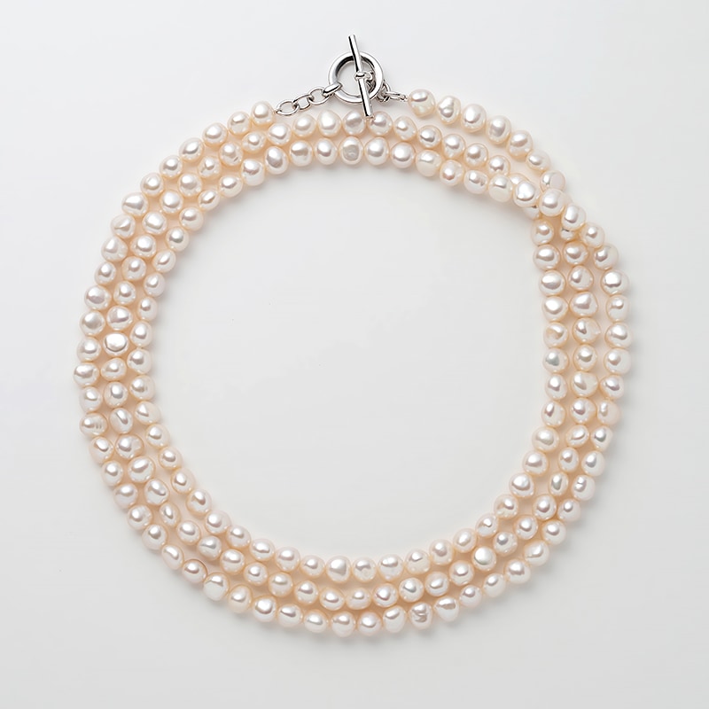 Avignon(アヴィニョン・ホワイト)　淡水パールホワイト・バロックロングネックレス