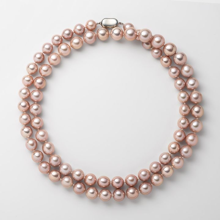 Margaret(マーガレット)　淡水パールピンク・セミラウンド上質ネックレス