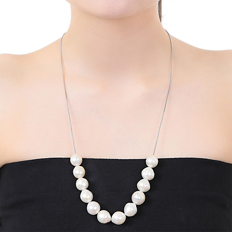 自由が丘シリーズ 大珠バロックパール チェーンネックレス 長さ調節可能 自由が丘cougue クーゲ