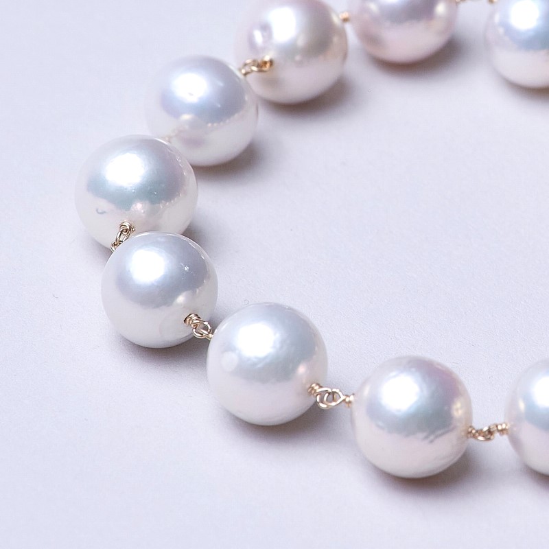 Clarissa(クラリッサ）　淡水パールセミラウンド・10金シャンクつなぎブレスレット2