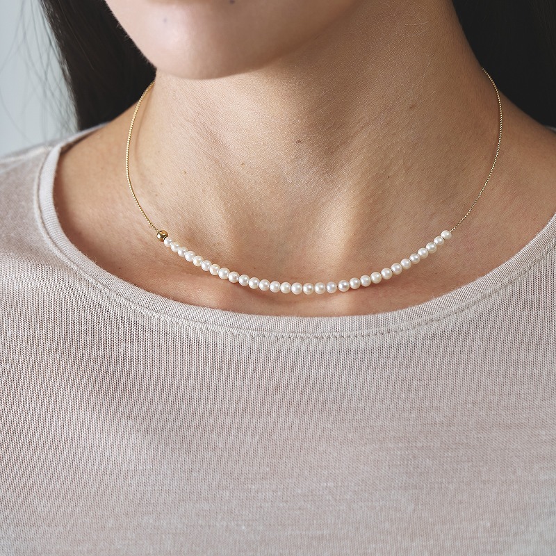 Valerie(ヴァレリー) アコヤベビーパールホワイト・18金オメガチェーン