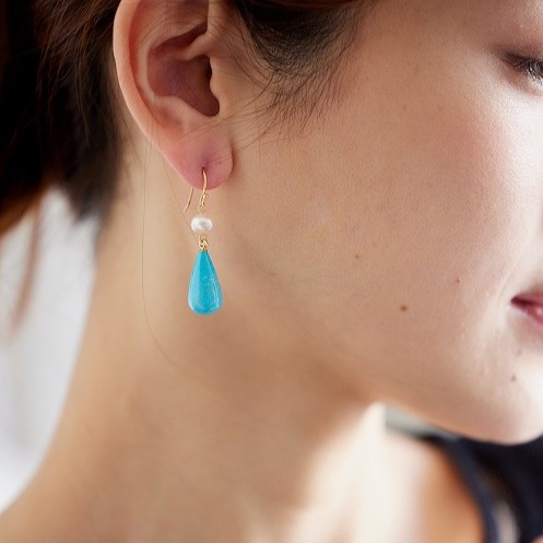 淡水パールｘターコイズピアス