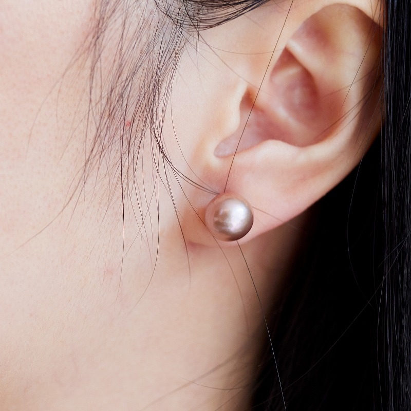 Pt900ピンク淡水パール7.5mm ピアス PT900 パール ピアス | ete