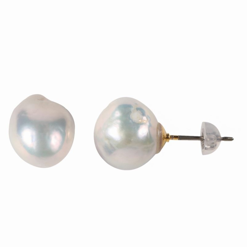 9-11mm　大粒バロックパールピアス・真珠ピアス・イヤリング変更可　淡水パール　一粒 ハイクオリティ