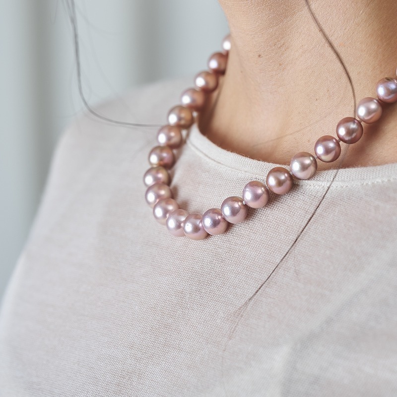 Thalia(タリア) 淡水パールシャンパンカラー大粒ネックレス｜自由が丘