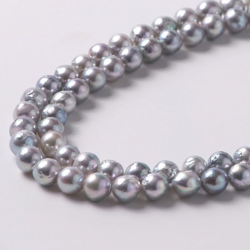 Michelle(ミシェル)　アコヤパールロング・シルバーグレーネックレス