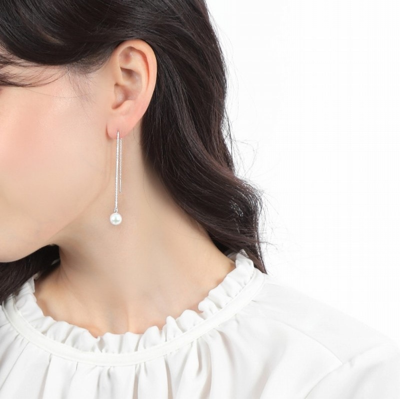 ティファニー　ホワイトパール チェーン付きピアス(片耳用) ティファニー Tiffany & Co. パールチェーンピアス ホワイトパール