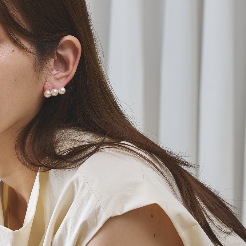 白妙◆ハートカービング アクアマリン×プレシャスオパールピアス✧淡水パール 白妙◇ハートカービング アクアマリン×プレシャスオパールピアス