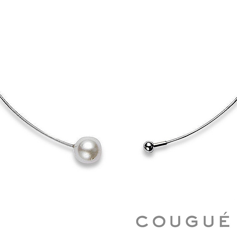 南洋白蝶真珠　フープドッグチョーカー ホワイトラウンド 13mm　パールチョーカー