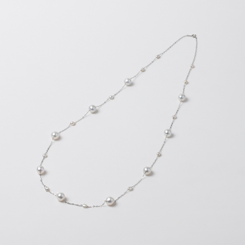 Bronte(ブロンテ)　南洋パールホワイト・バロックステーションネックレス