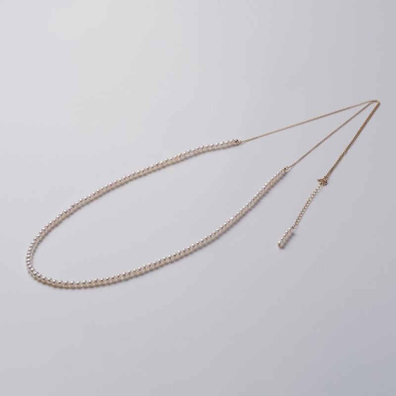 Amy(アミイ)　淡水パールホワイトベビーチェーンネックレス