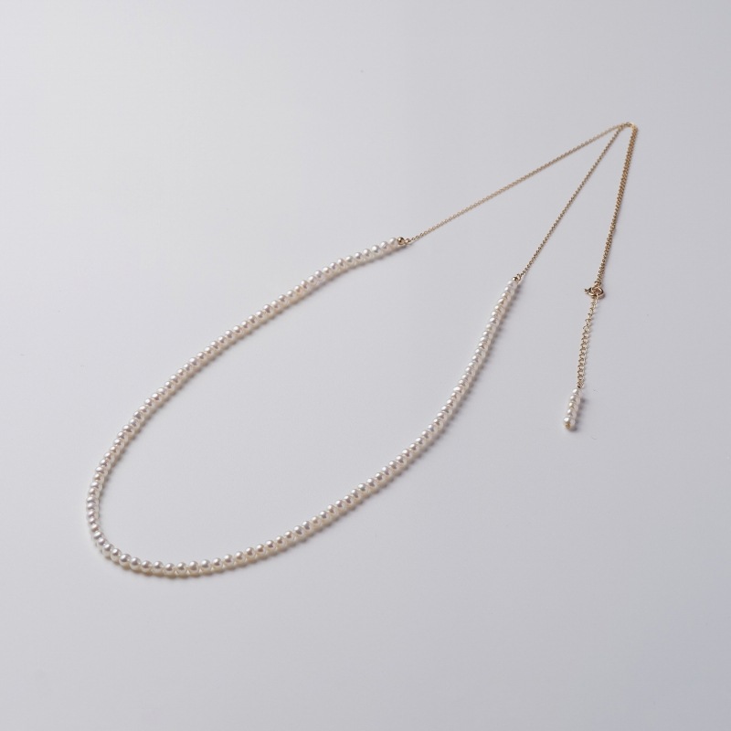 Amy(アミイ)　淡水パールホワイトベビーチェーンネックレス