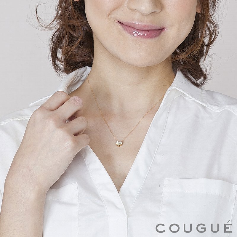 0.34カラット ダイヤモンドハートモチーフペンダント 両面デザイン 18