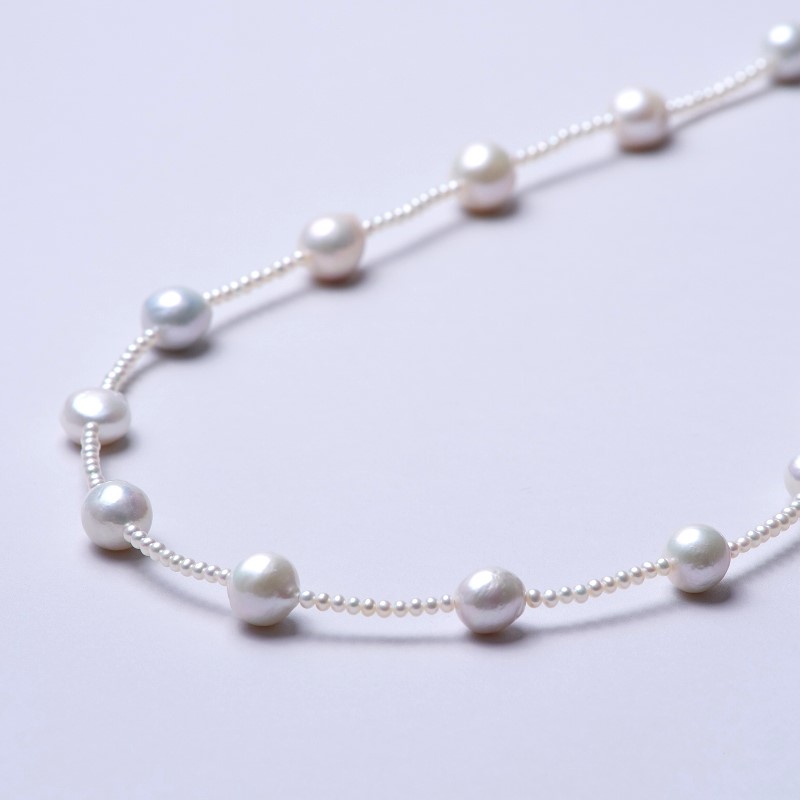 Roda(ローダ) 淡水パールベビー&バロックステーションネックレス