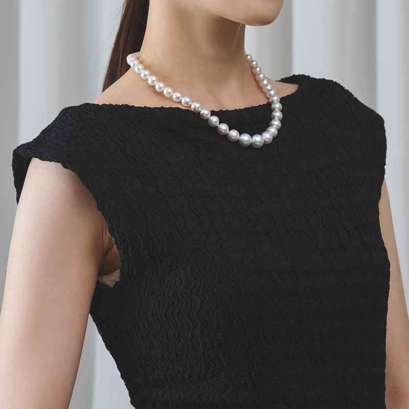 Siena(シエナ) 南洋パールホワイト・セミラウンド大粒ネックレス