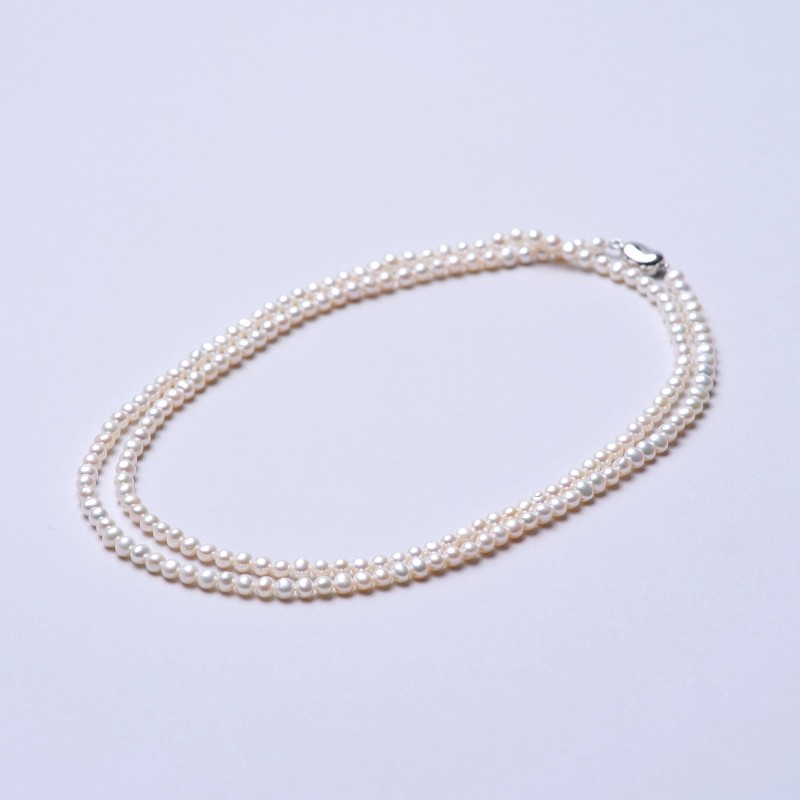 レナ(Rena)　淡水パールホワイト・ベビー120㎝ロングネックレス