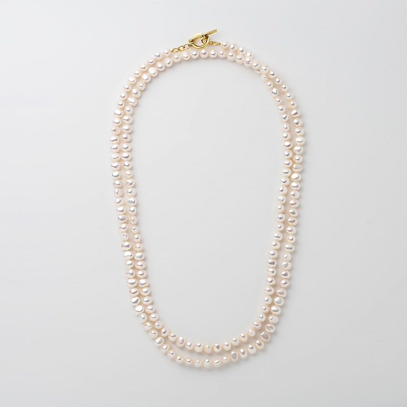 Avignon(アヴィニョン・ゴールド)　淡水パールホワイト・バロックロングネックレス