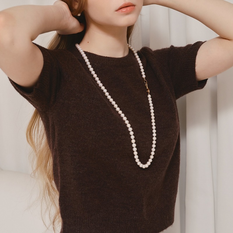 Livia(リヴィア) 淡水パールビホワイト・80㎝上質ロングネックレス