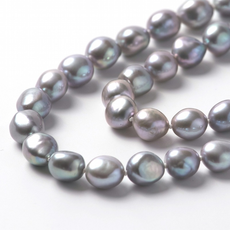 Claudette(クローデット) 淡水パールグレーバロック・ロングネックレス