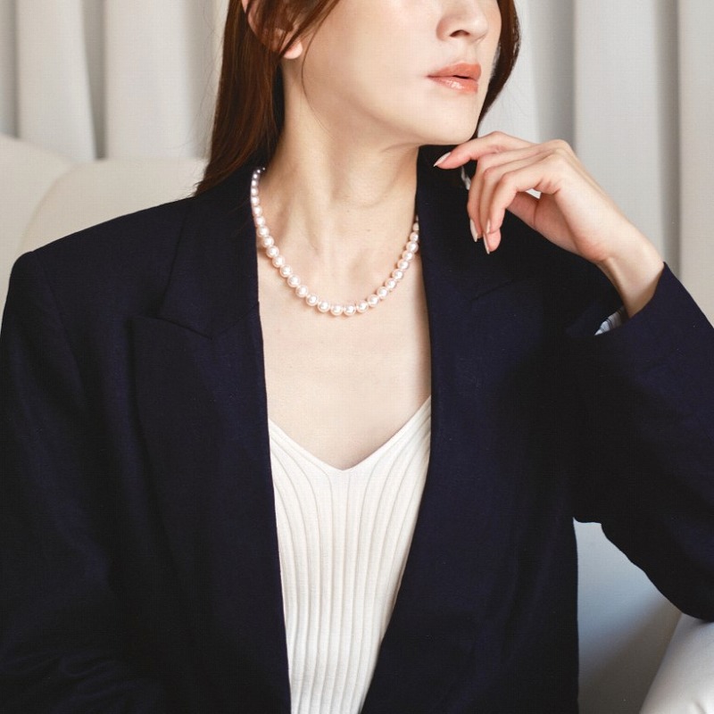calvina(カルヴィナ)　アコヤパールホワイト最高級ネックレス
