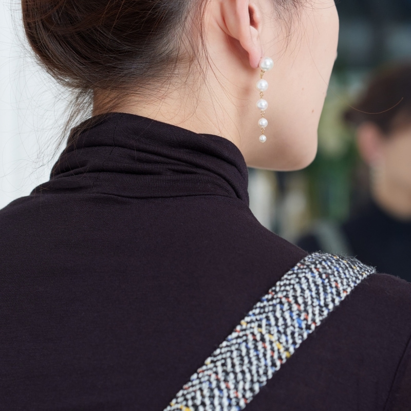 14kgf 淡水パール グラデーション ピアス イヤリング 14kgf 淡水パール グラデーション ピアス イヤリング Météore 淡水