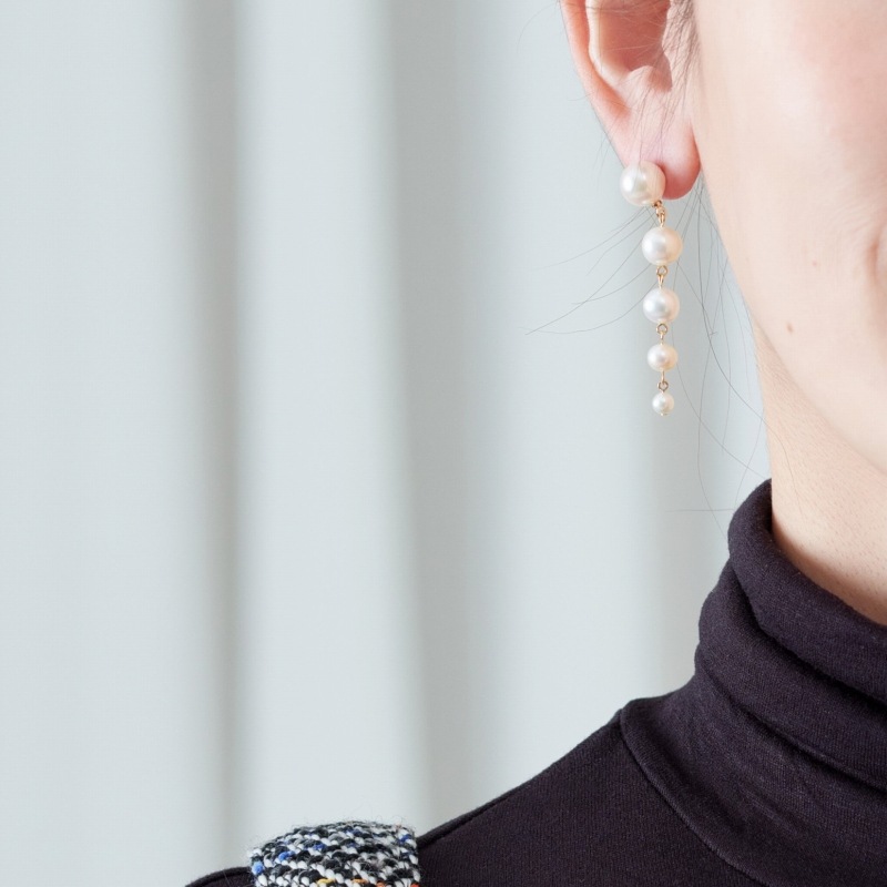Viola(ヴィオラ)　アコヤパール淡水パールグラデーションピアス