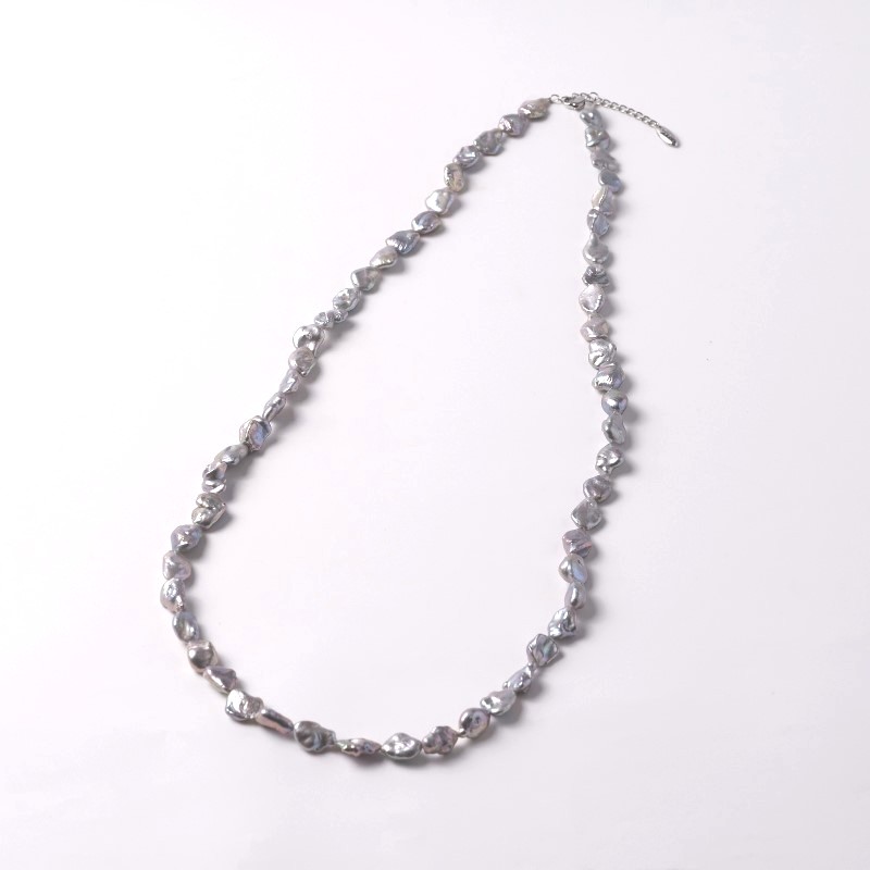 Misty(ミスティー) 淡水パールプラチナグレー・ケシロングネックレス