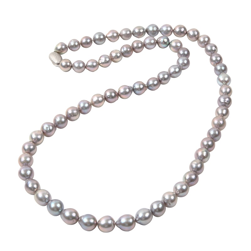 大粒バロックパール ロングネックレス 約86cm淡水 メタリック