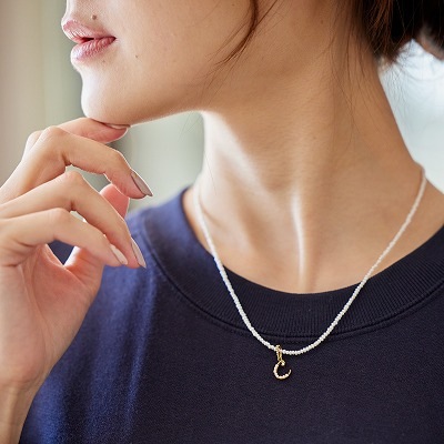 ベビーパールネックレス 40-45cm 淡水パール ホワイト セミラウンド1.5