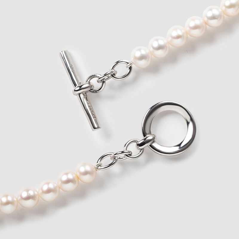 Sydney(シドニー)　淡水パールホワイトロングネックレス