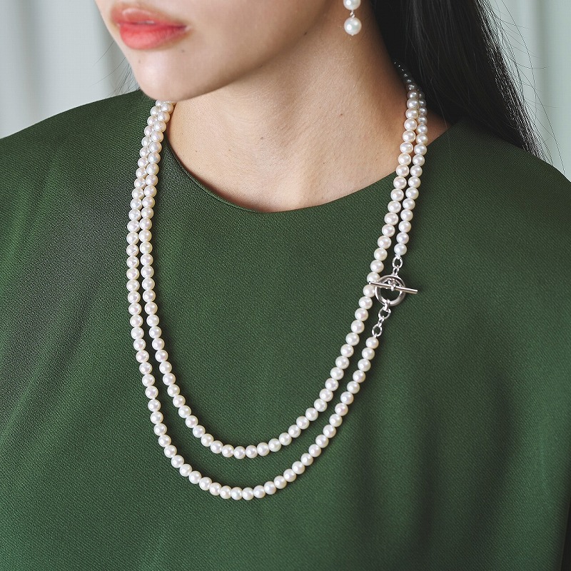 Sydney(シドニー) 淡水パールホワイトロングネックレス｜自由が丘