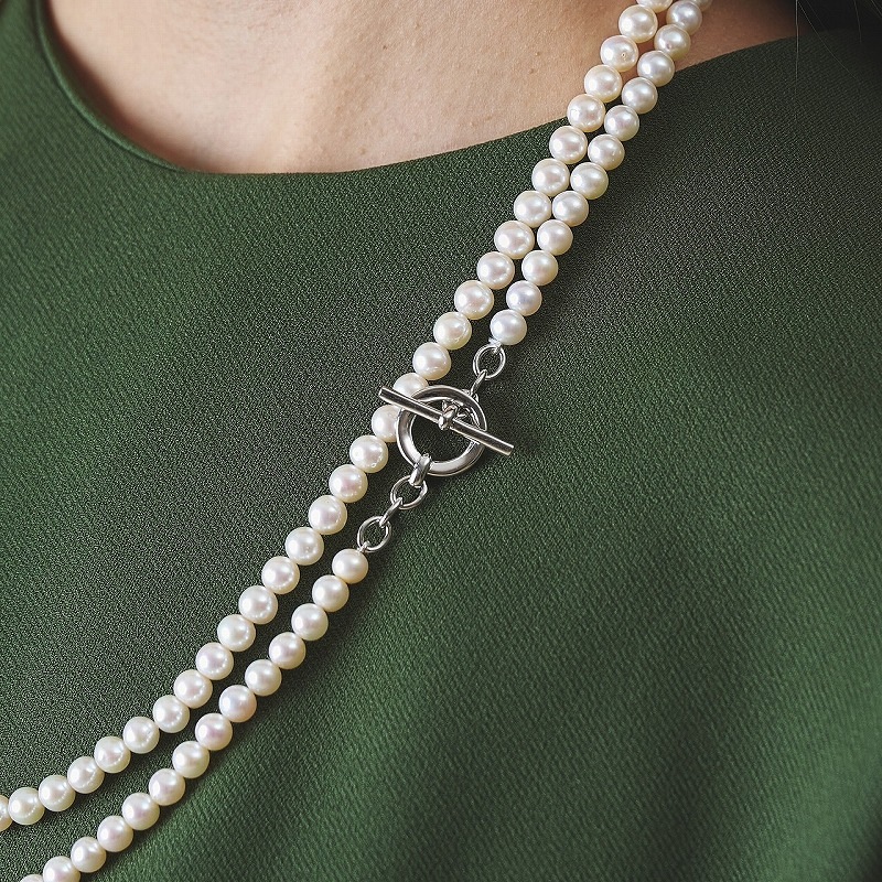 Sydney(シドニー) 淡水パールホワイトロングネックレス｜自由が丘