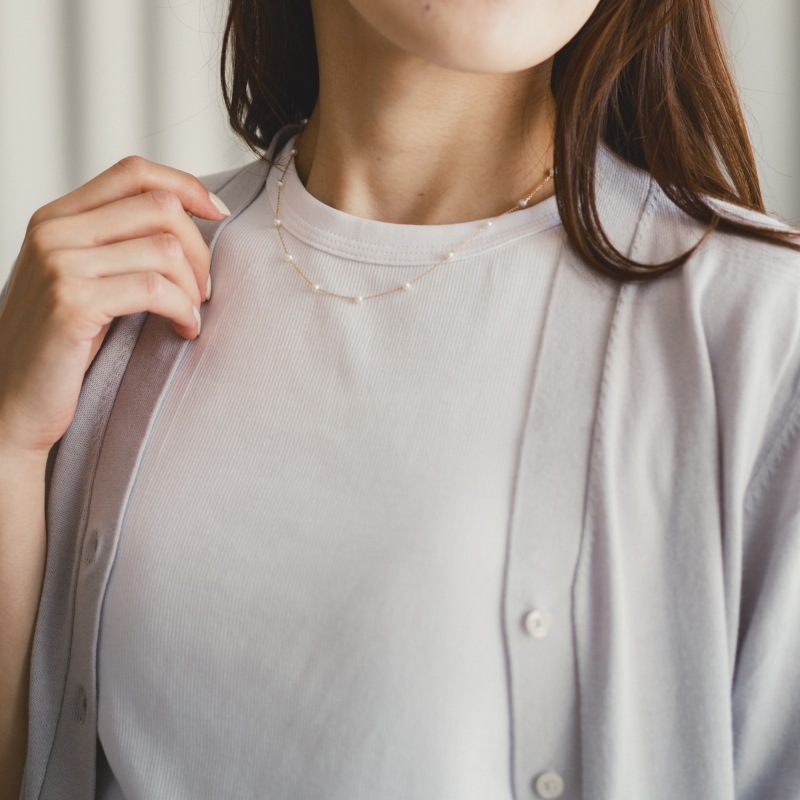 Piccolo(ピッコロ) 　アコヤパールホワイトベビーステーションネックレス