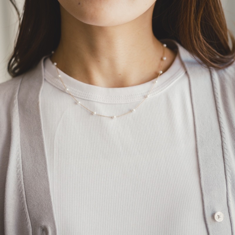 Piccolo(ピッコロ) 　アコヤパールホワイトベビーステーションネックレス