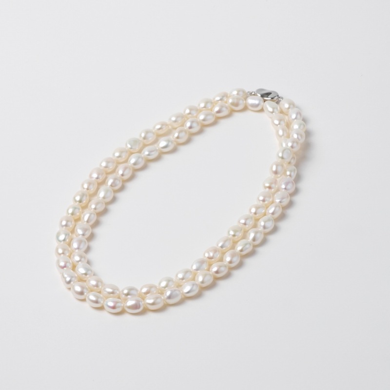Heather(ヘザー)　淡水パールホワイト・バロックロングネックレス