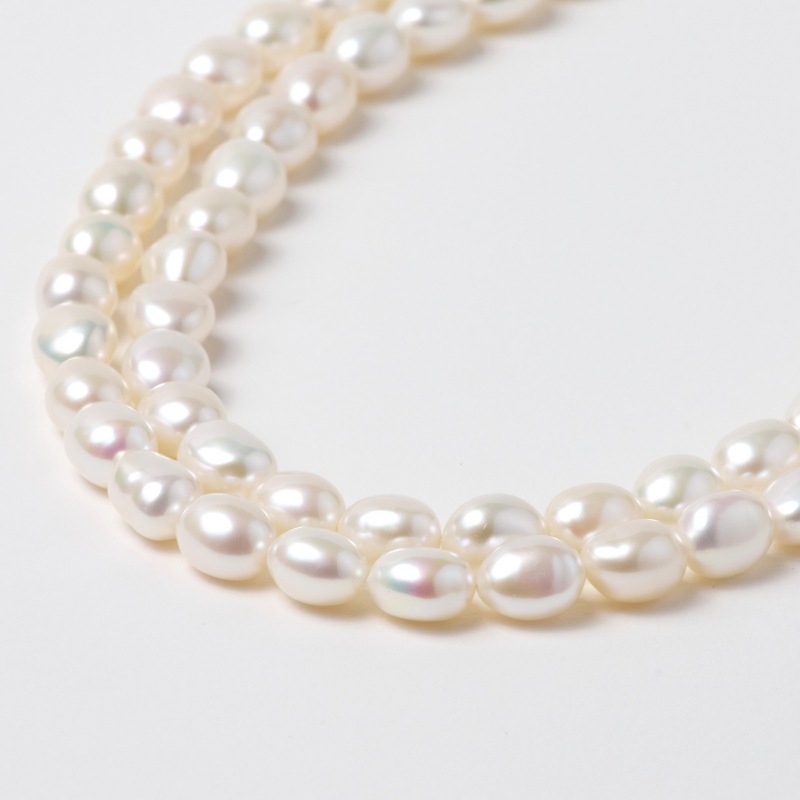 Heather(ヘザー)　淡水パールホワイト・バロックロングネックレス