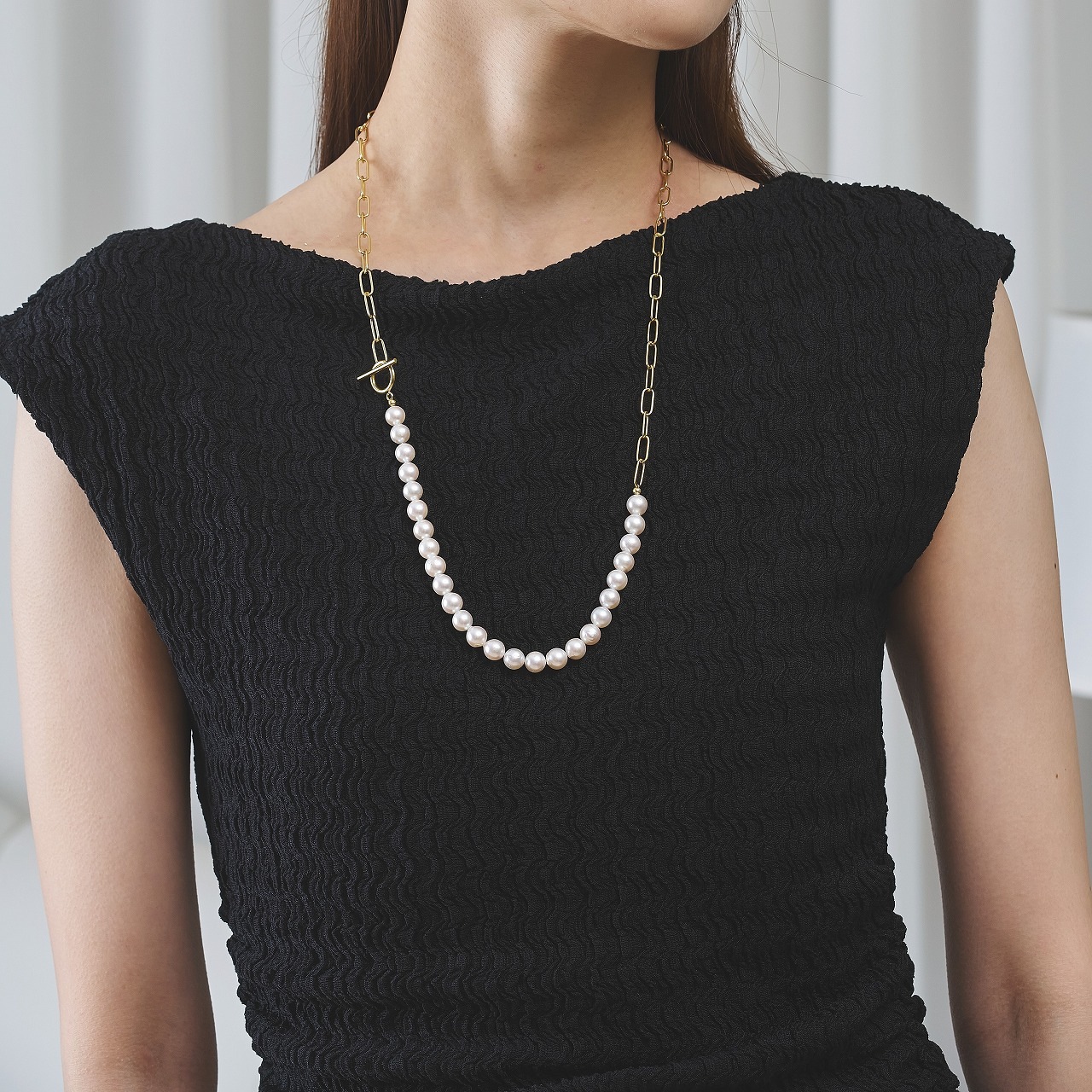 Paige(ペイジ)　アコヤパールチェーンネックレス
