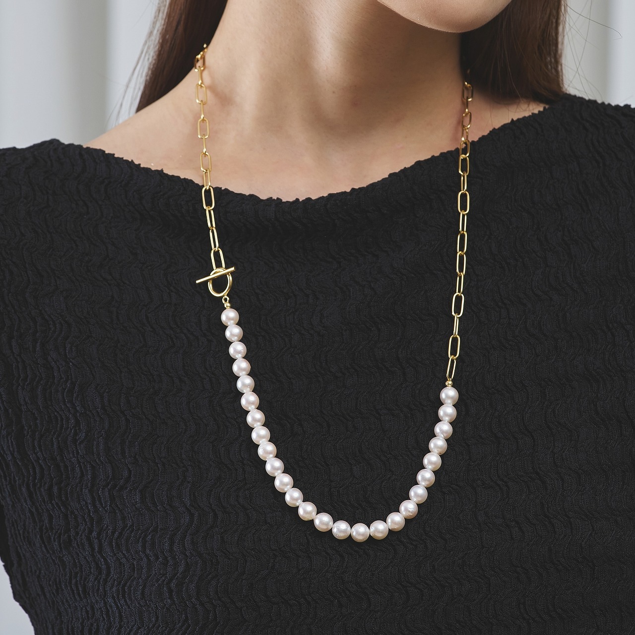 Paige(ペイジ)　アコヤパールチェーンネックレス