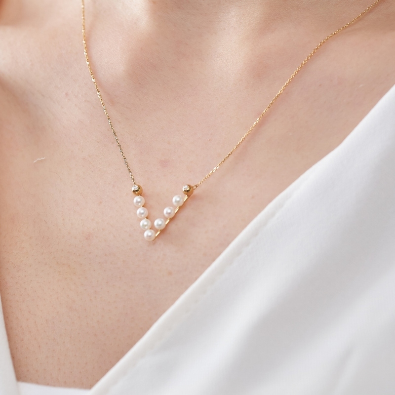 K18 18金毎日付けたくなるあこや真珠あこやパール3連ネックレス