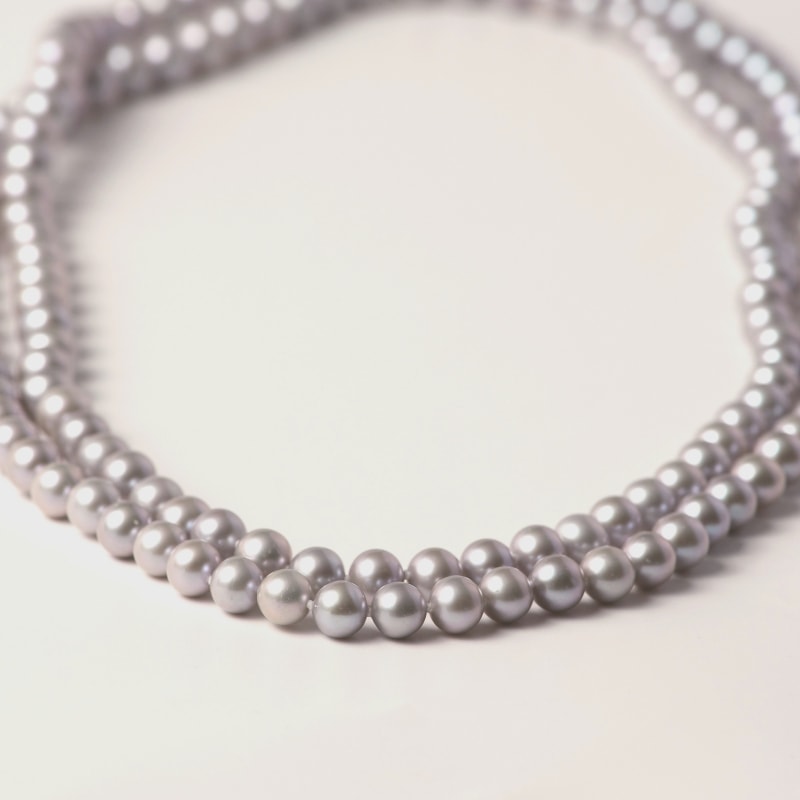Rudy(ルディー) 淡水パールグレー・セミラウンドスーパーロングネックレス