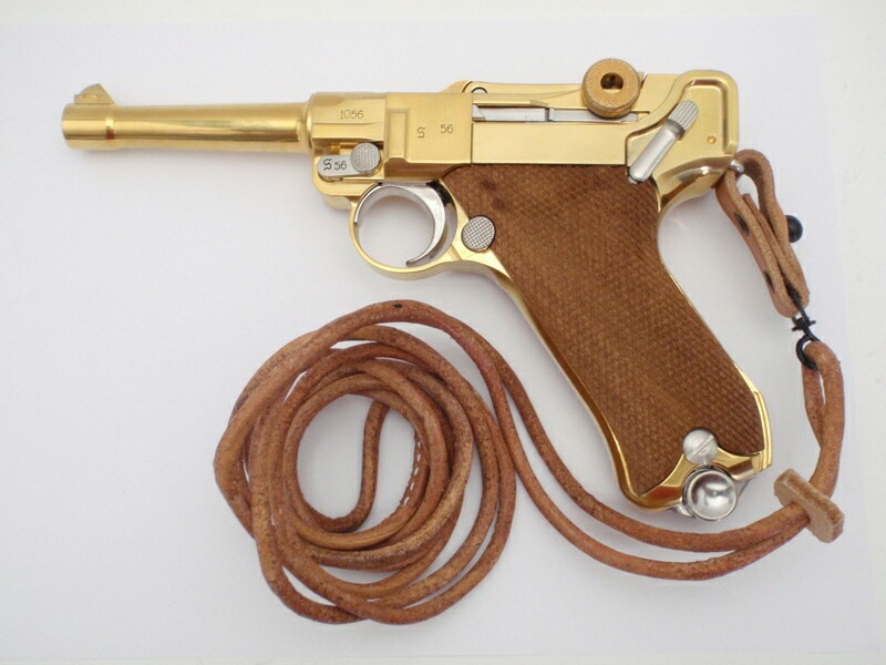 2点セット マルシン ルガー P08 4インチ ドイツ軍 ダミーカートモデル 金属製 完成品 木製グリップ付 + ランヤード|M|ブランド