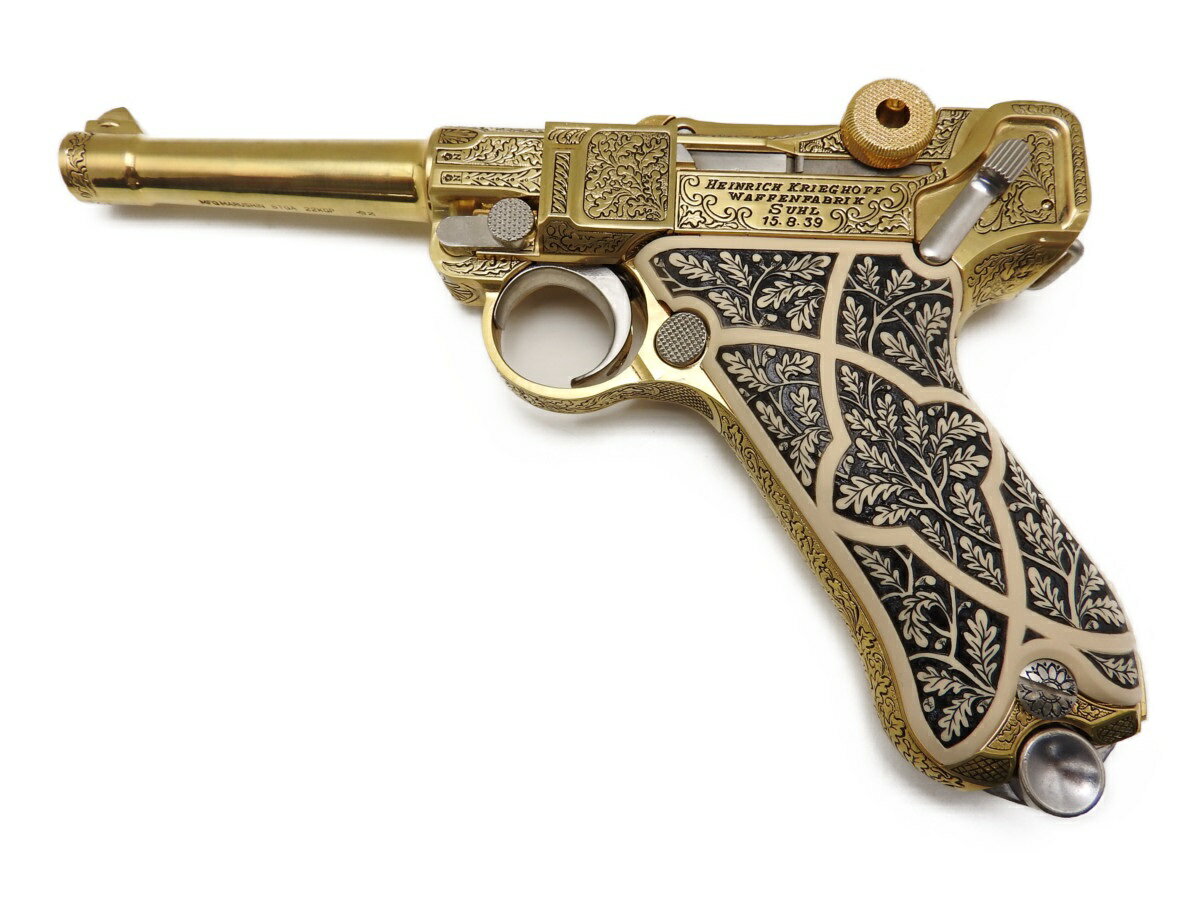 ヘルマン ゲーリングルガー P08 マルシン ドイツ軍 空軍元帥  完成品 ダミーカート式 金属モデルガン ブラック プラグリップ付|O|ブランド